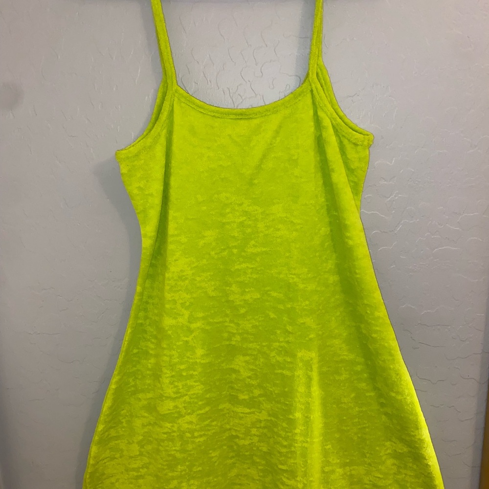 H&M crushed- velvet green mini dress